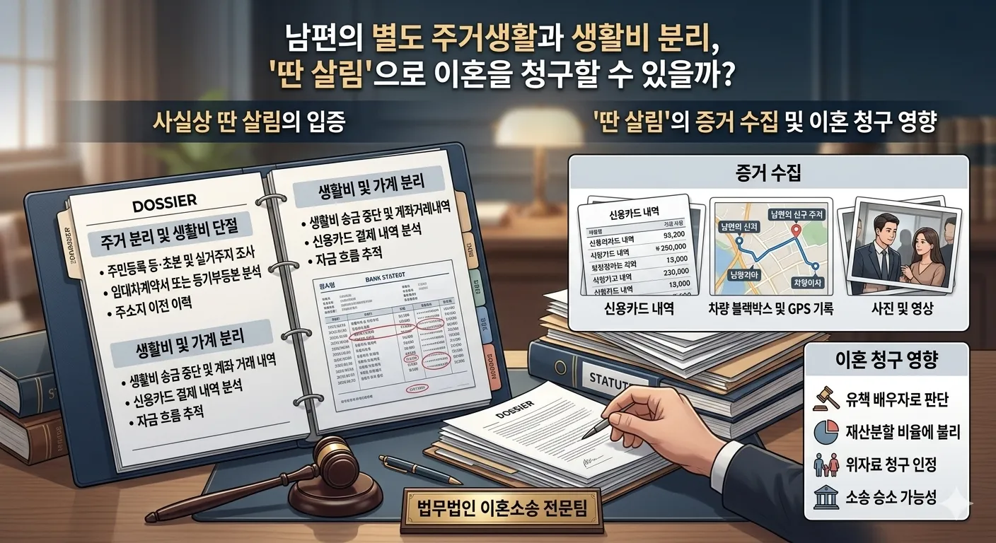 남편의 별도 주거생활과 생활비 분…